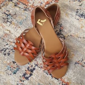Report Cognac Huarache Inspired Flats
